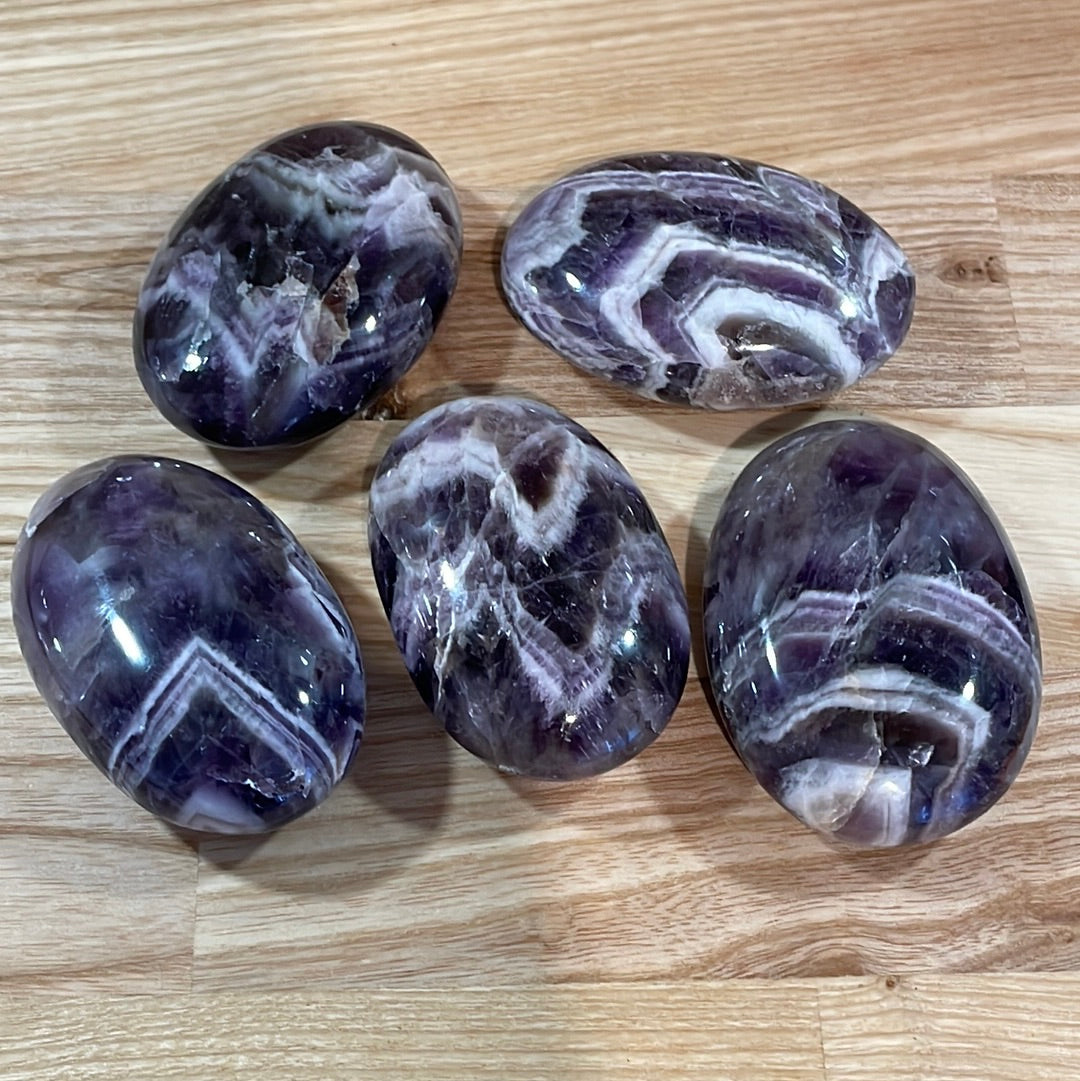Chevron Amethyst Palmstone