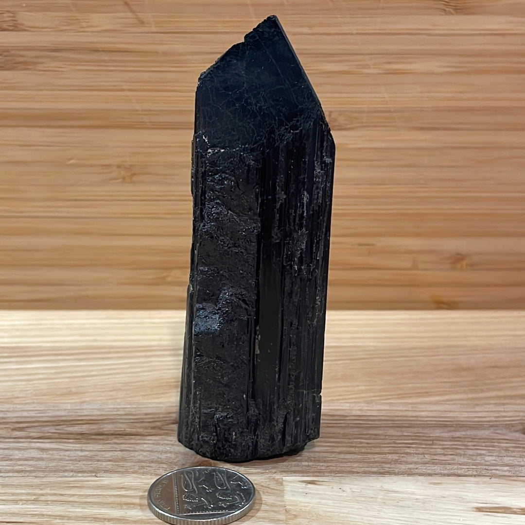 Black Tourmaline Raw and Polished Point