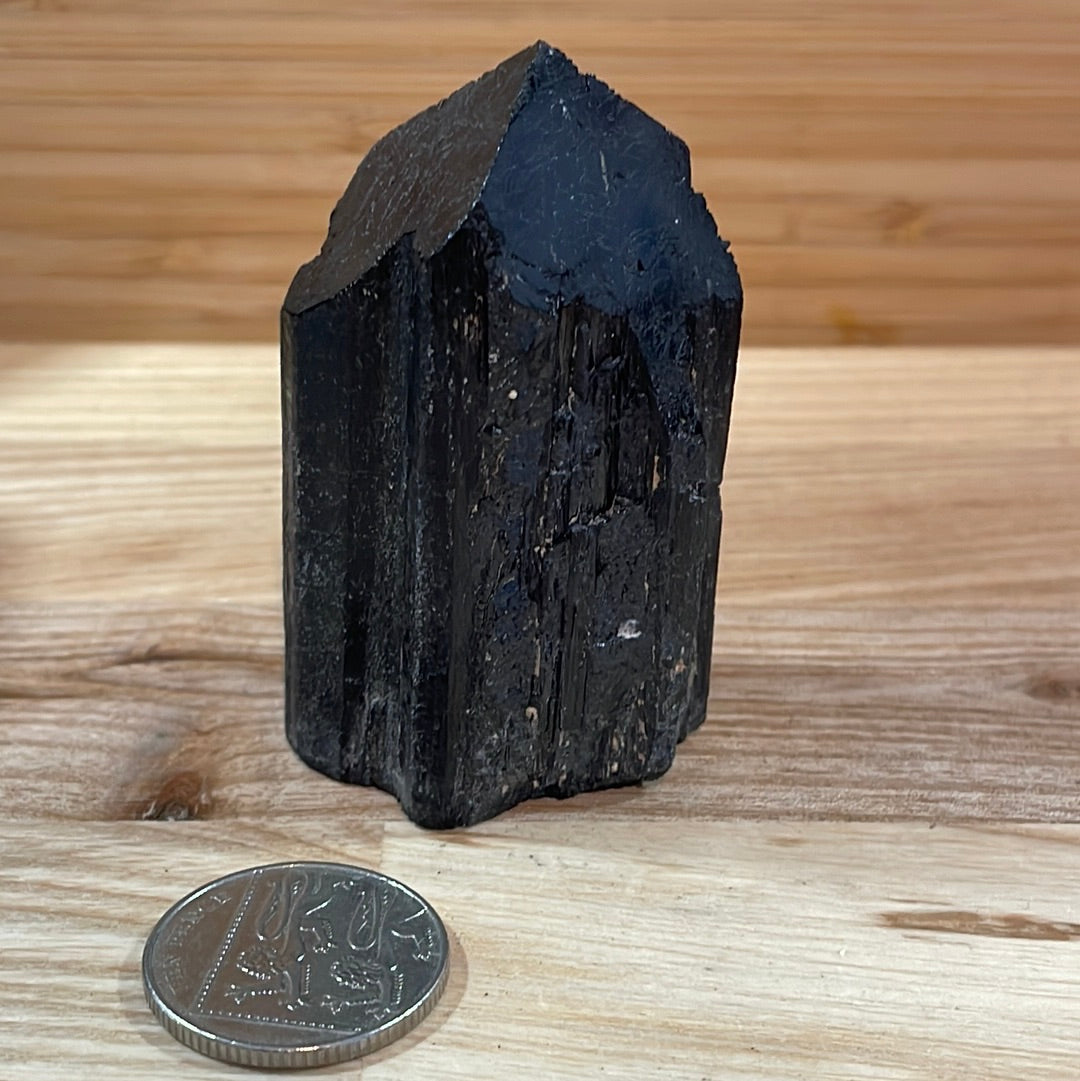 Black Tourmaline Raw and Polished Point