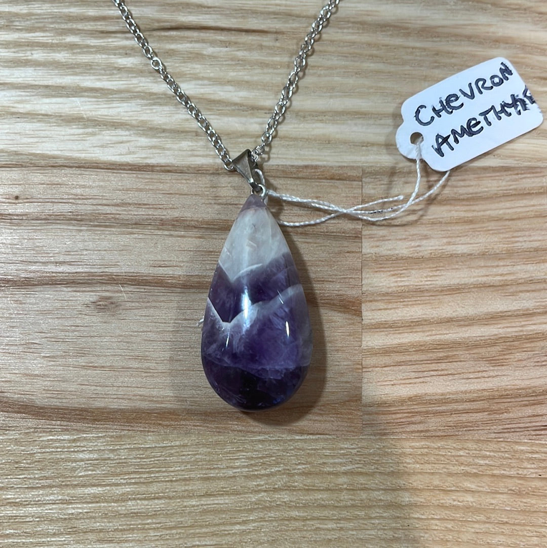 Chevron Amethyst Pendant