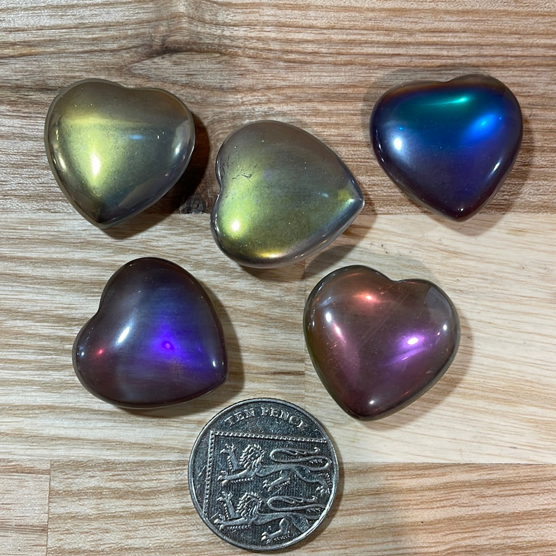 Titanium Aura Quartz Heart mini