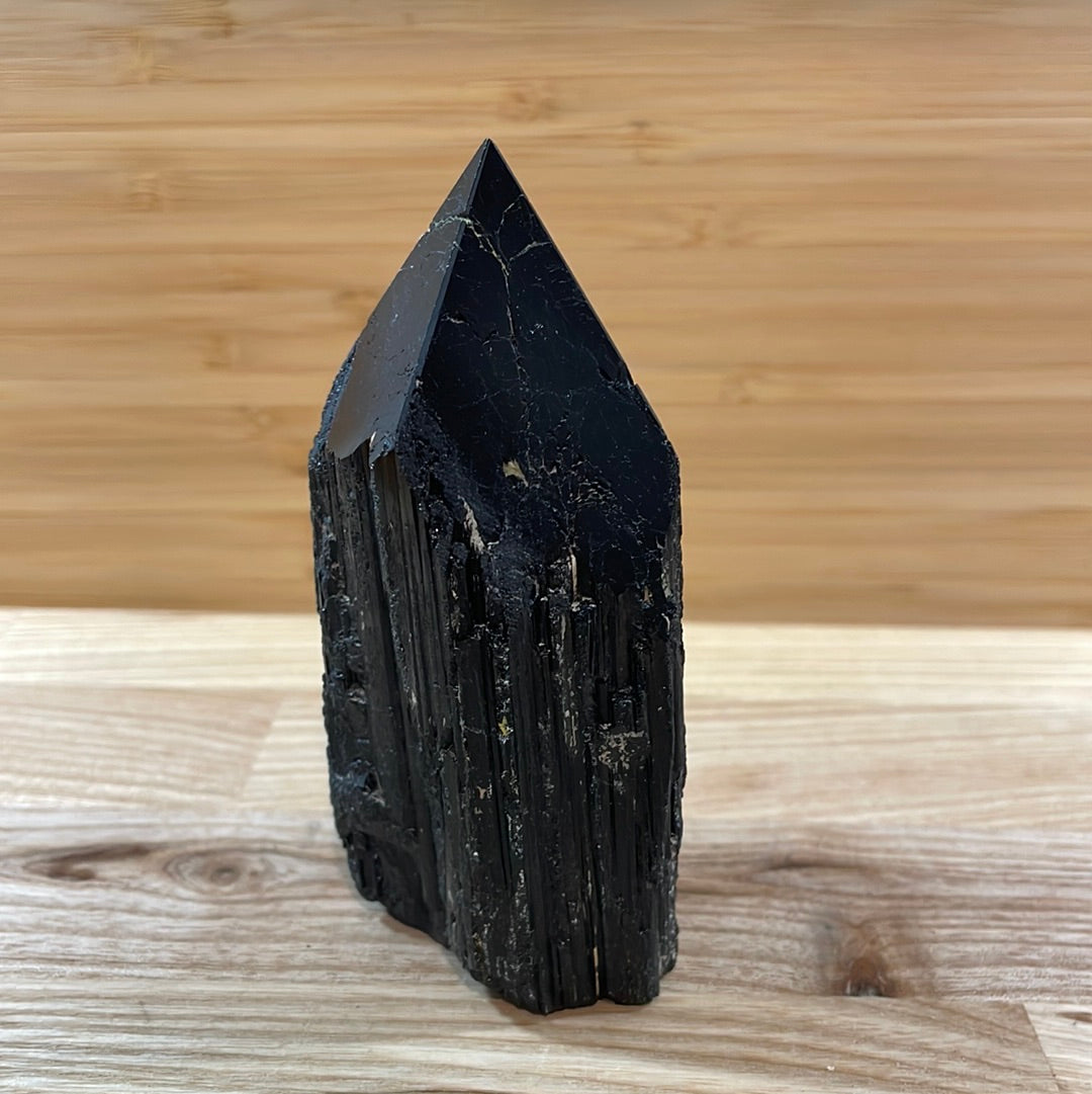 Black Tourmaline Raw and Polished Point