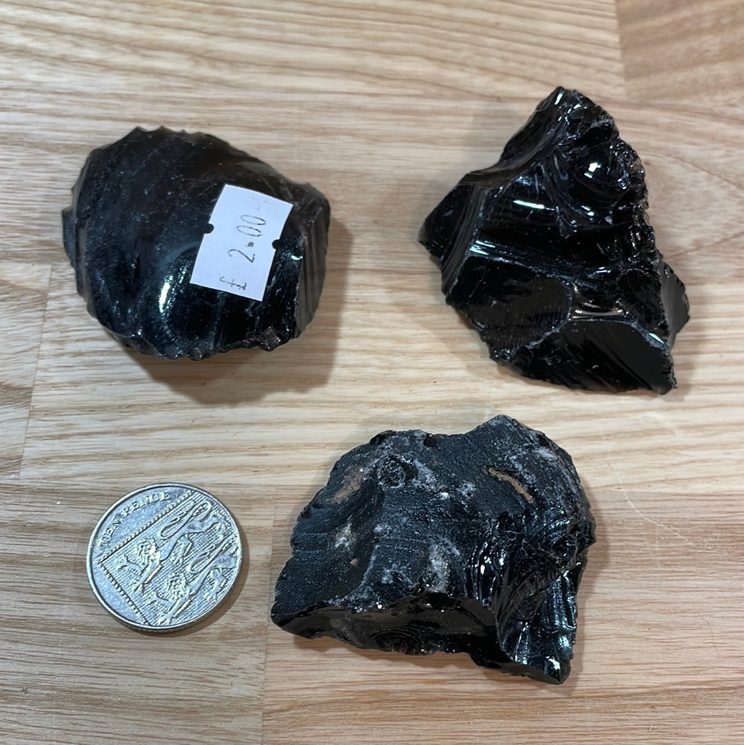 Black Obsidian Raw pieces
