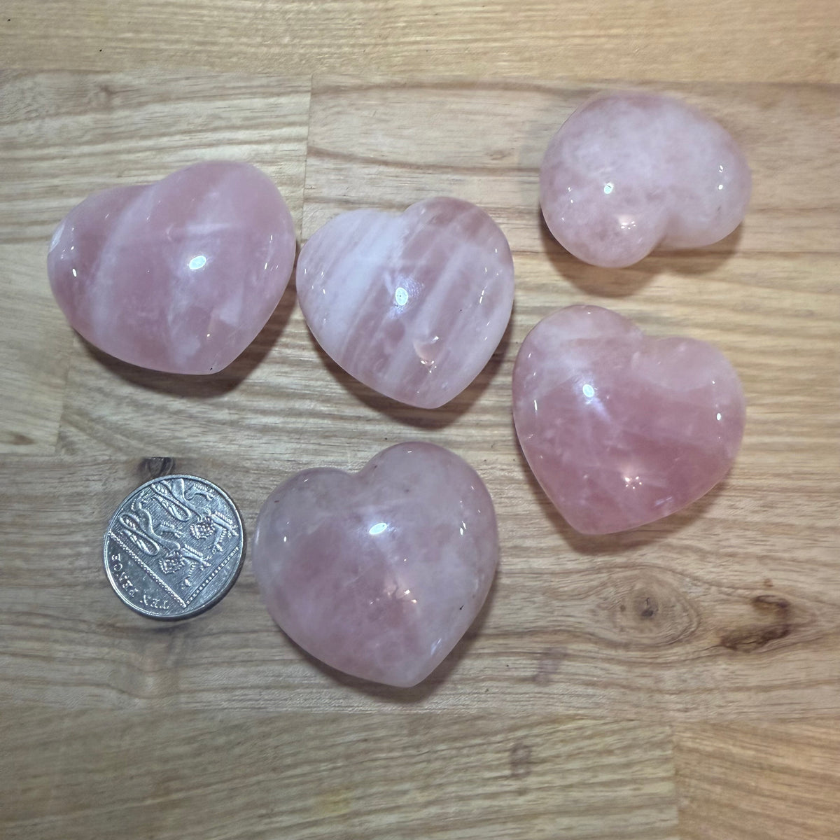 Madagascan Rose Quartz Hearts