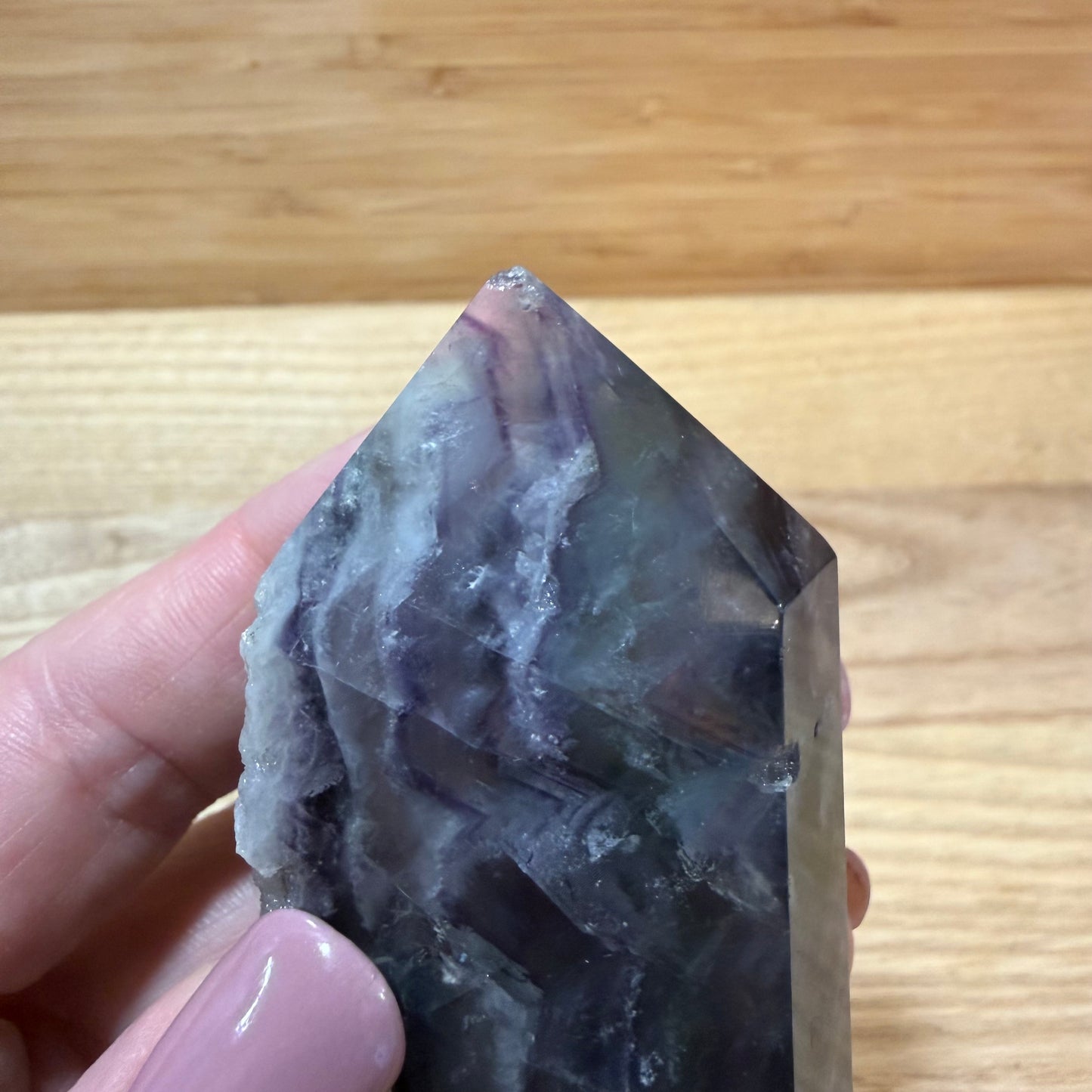 Raw & Polished Rainbow Fluorite Point
