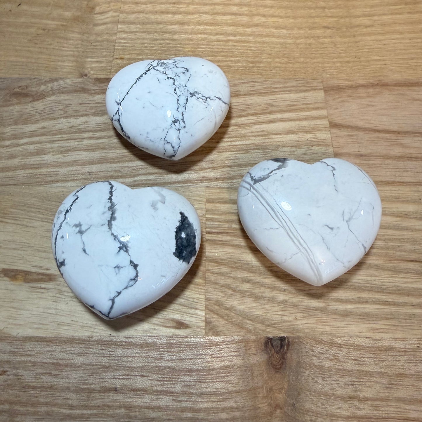 White Howlite Puffy Heart
