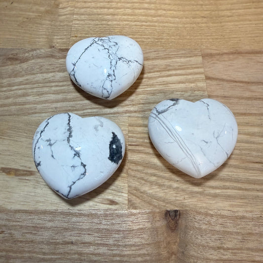 White Howlite Puffy Heart