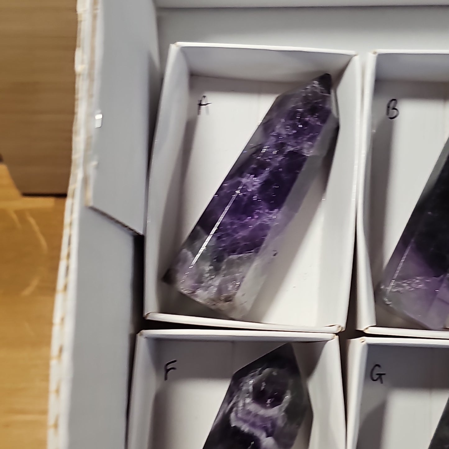 Chevron Amethyst Points