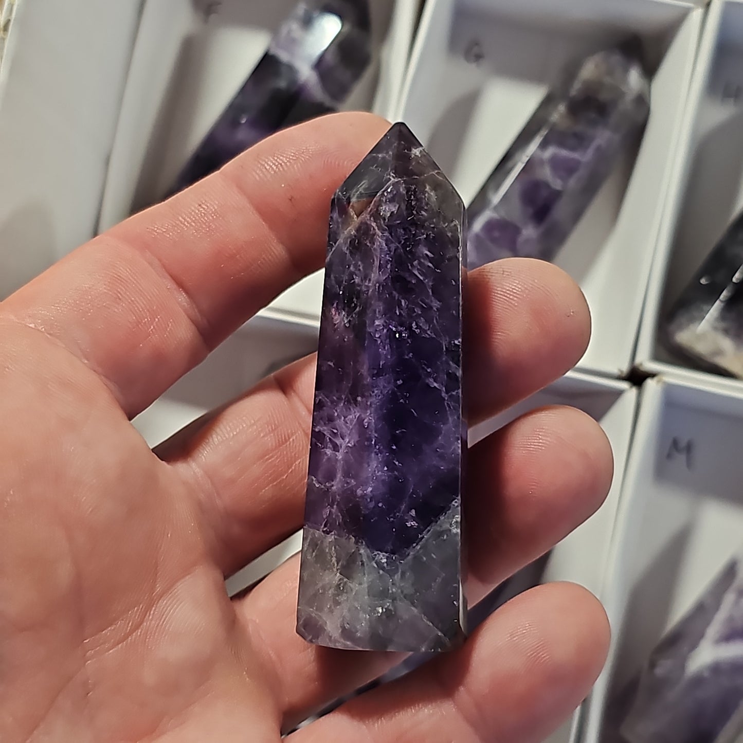 Chevron Amethyst Points