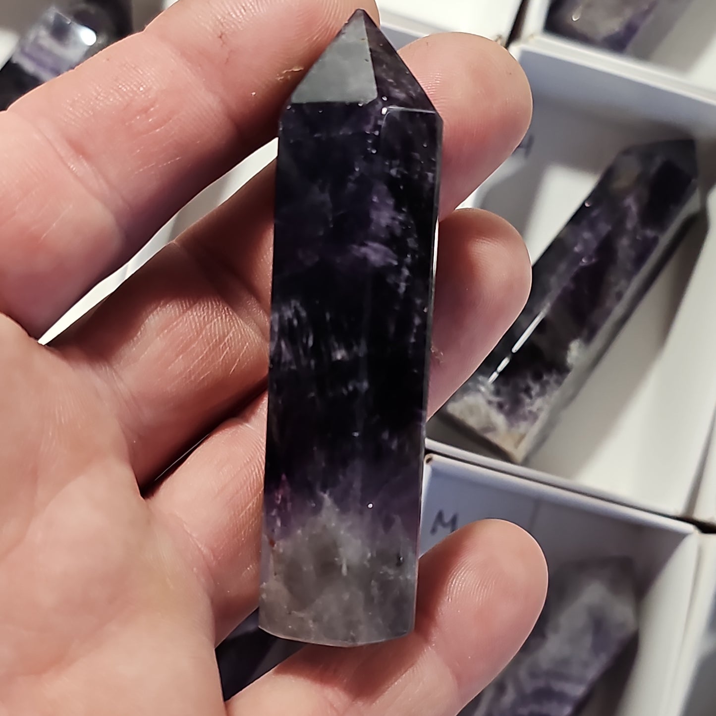 Chevron Amethyst Points
