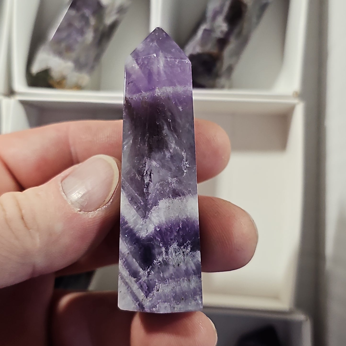 Chevron Amethyst Points