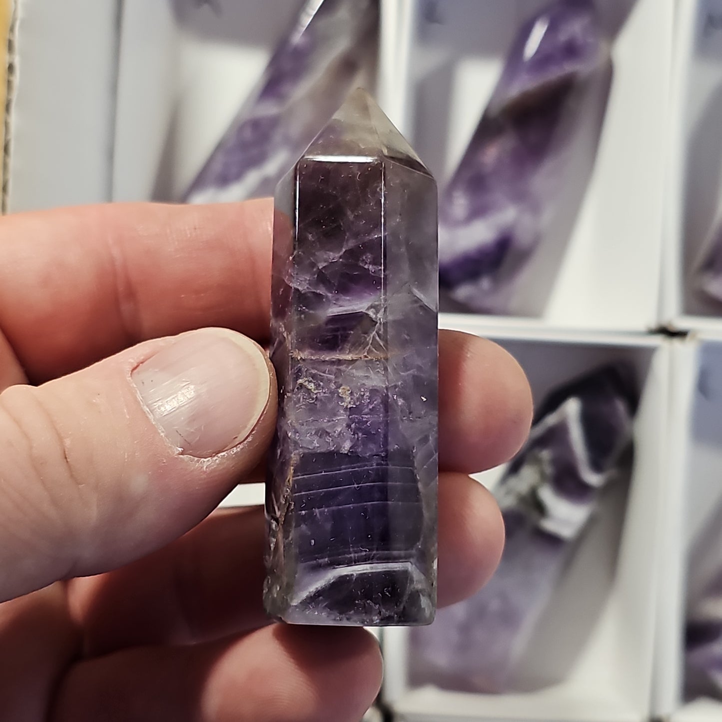 Chevron Amethyst Points
