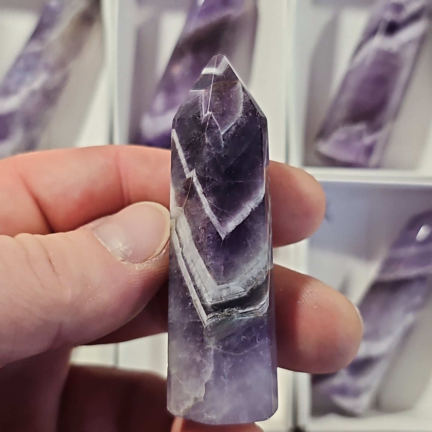 Chevron Amethyst Points