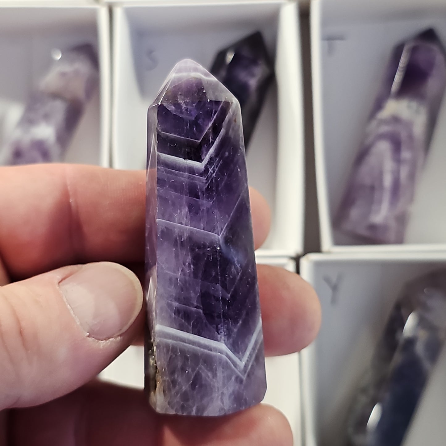 Chevron Amethyst Points