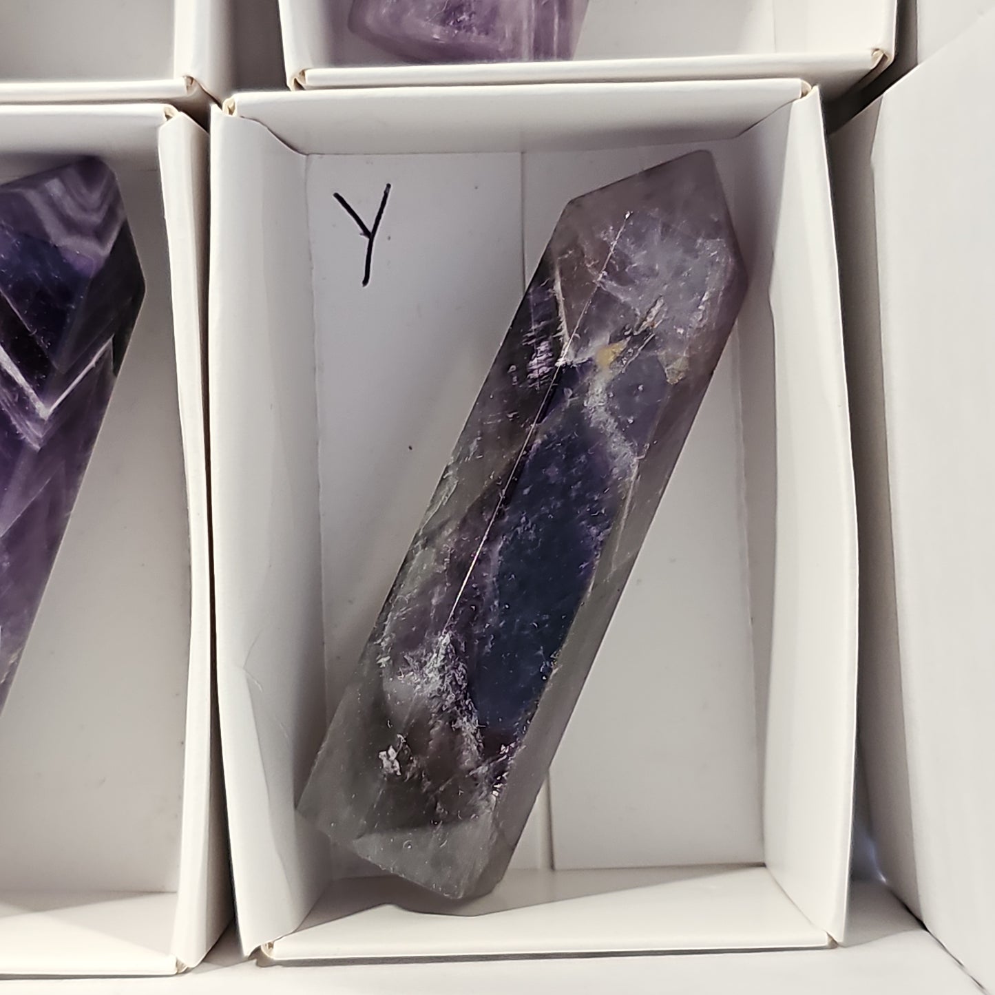 Chevron Amethyst Points