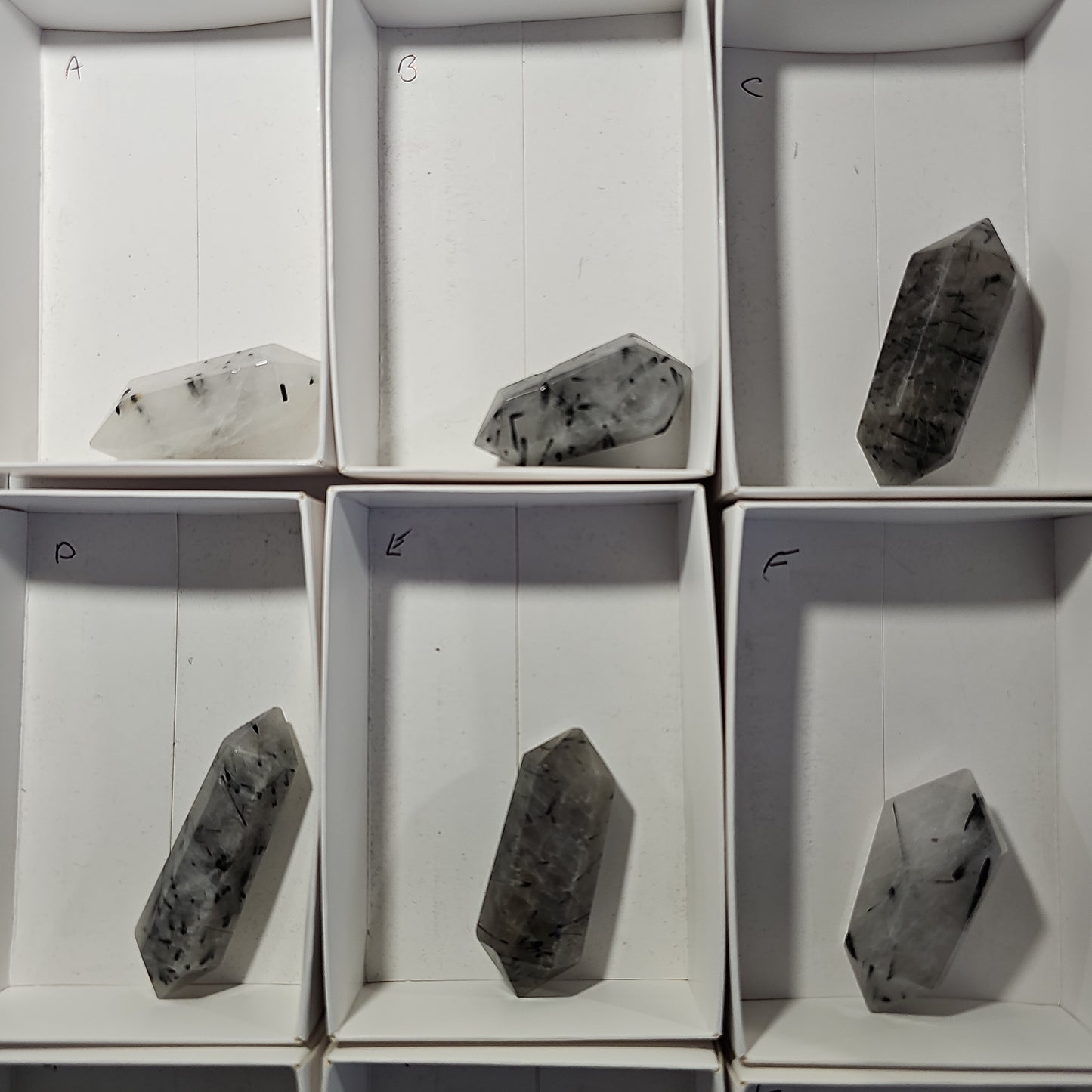 Tourmalinated Quartz DTs (Double Terminated Points)