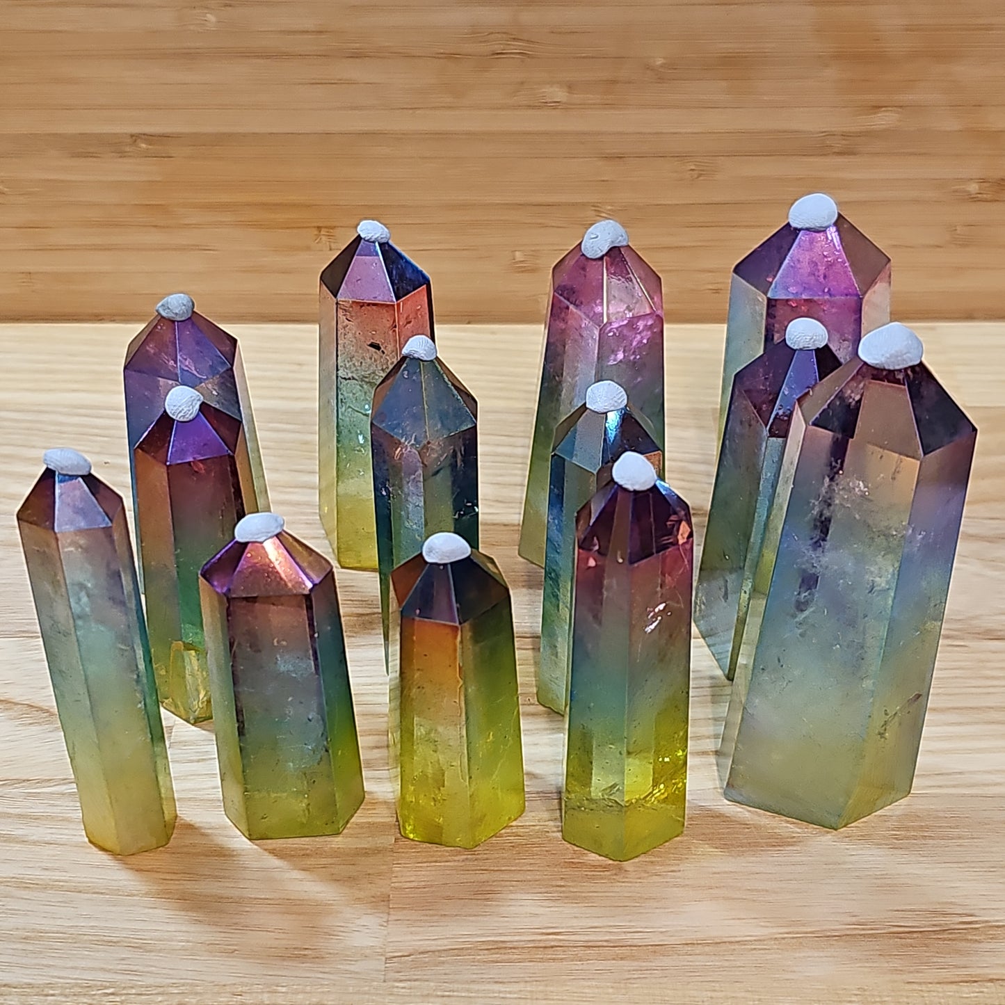 Rainbow Aura Quartz Points