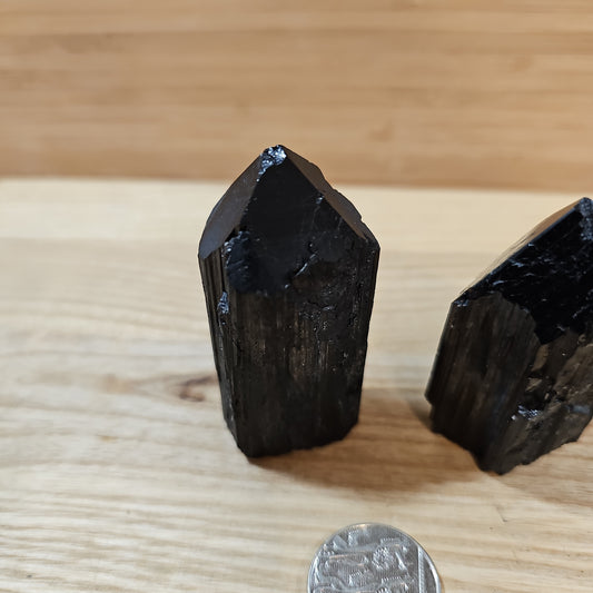 Black Tourmaline Raw and Polished Points (Discounted)