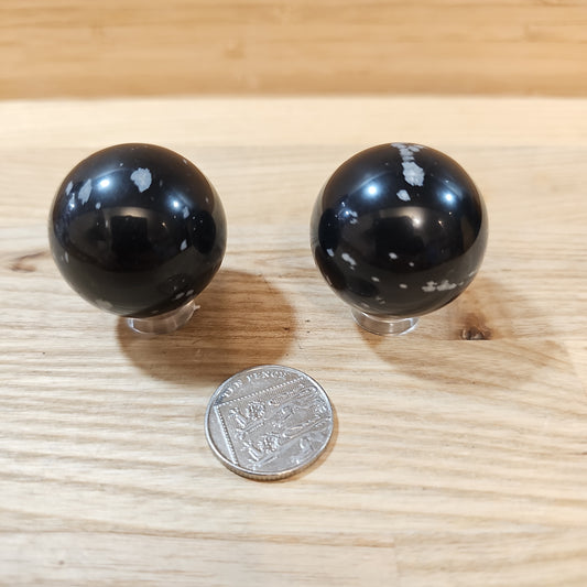 Snowflake Obsidian Sphere