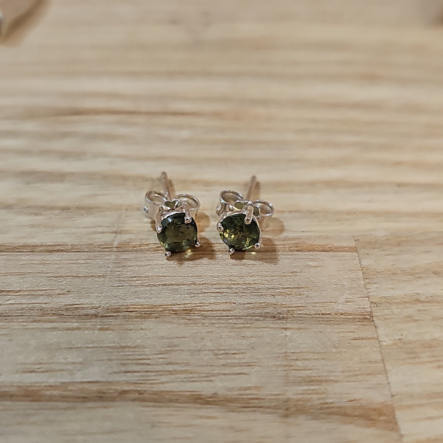 Moldavite Earring Studs 4mm