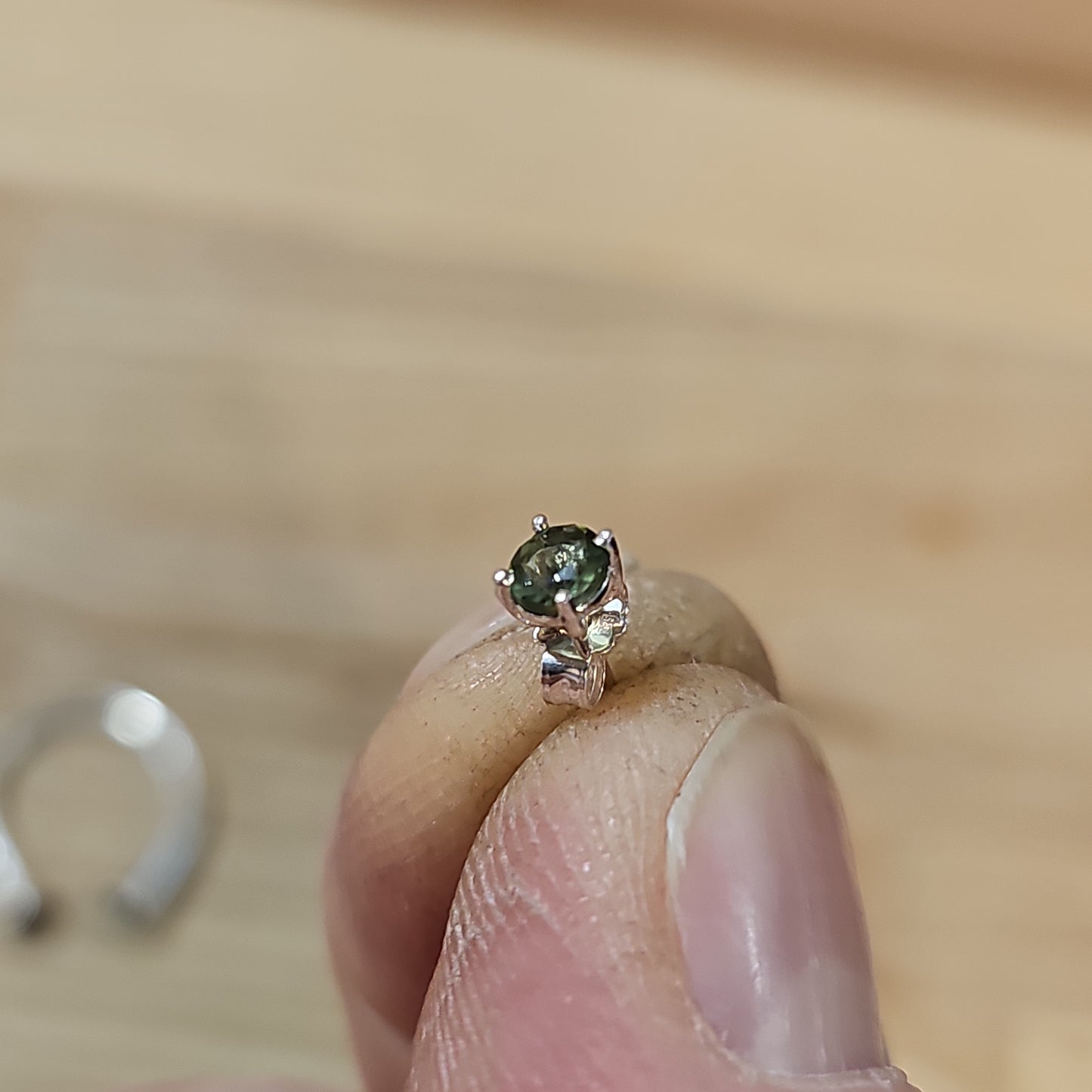 Moldavite Earring Studs 4mm