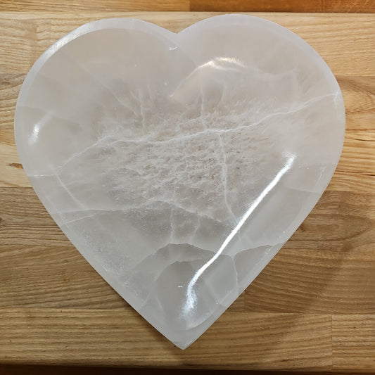 Selenite Heart Bowl X-Large