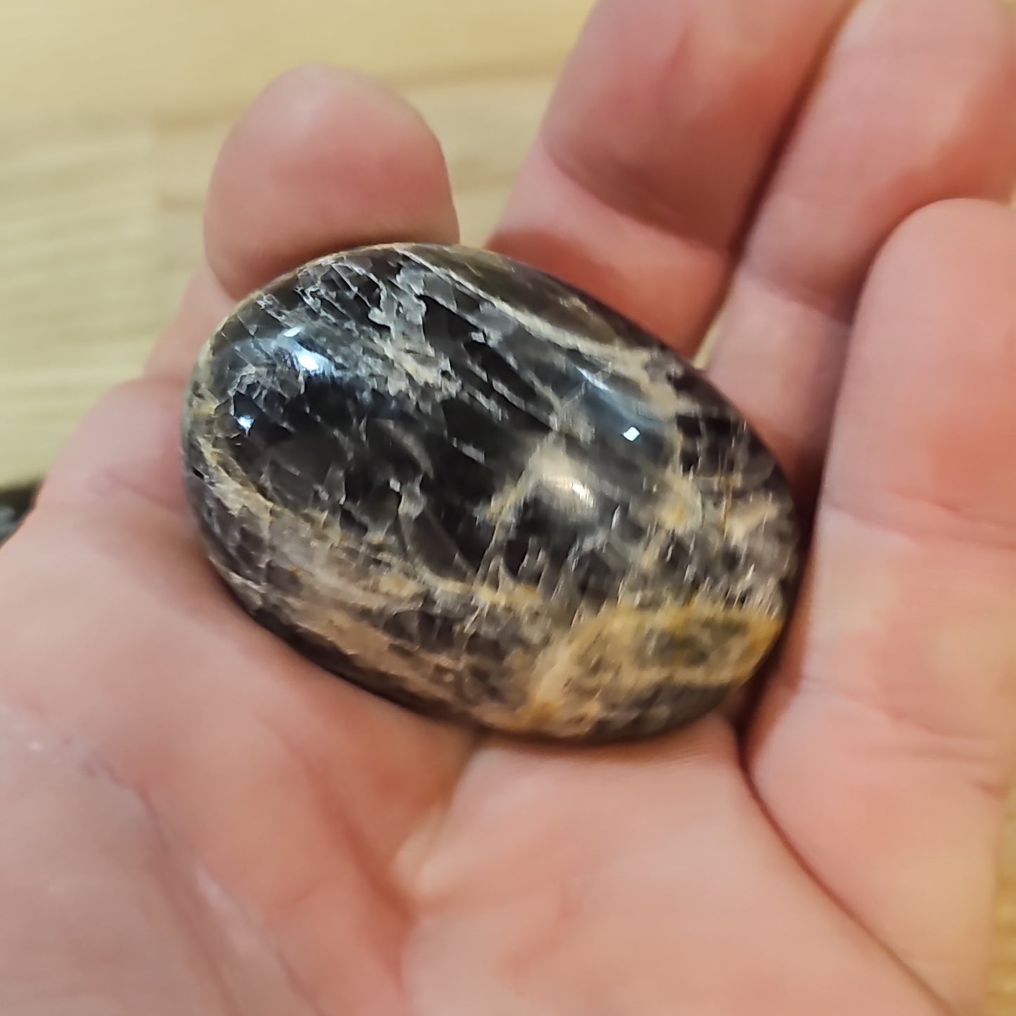 Black Moonstone Pebble Palmstones
