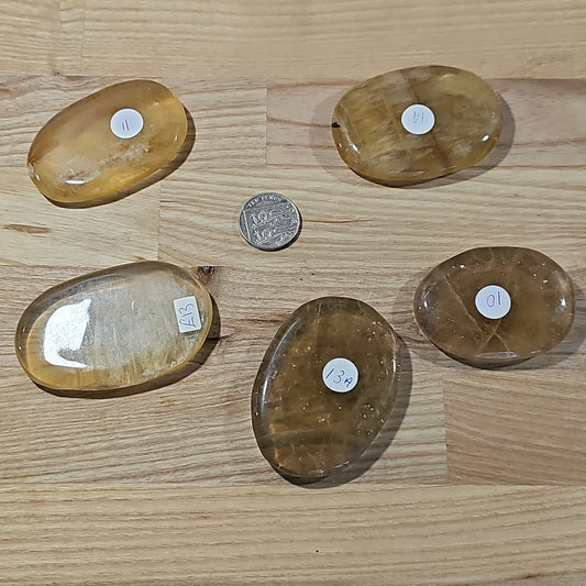 Yellow Fluorite Palmstone