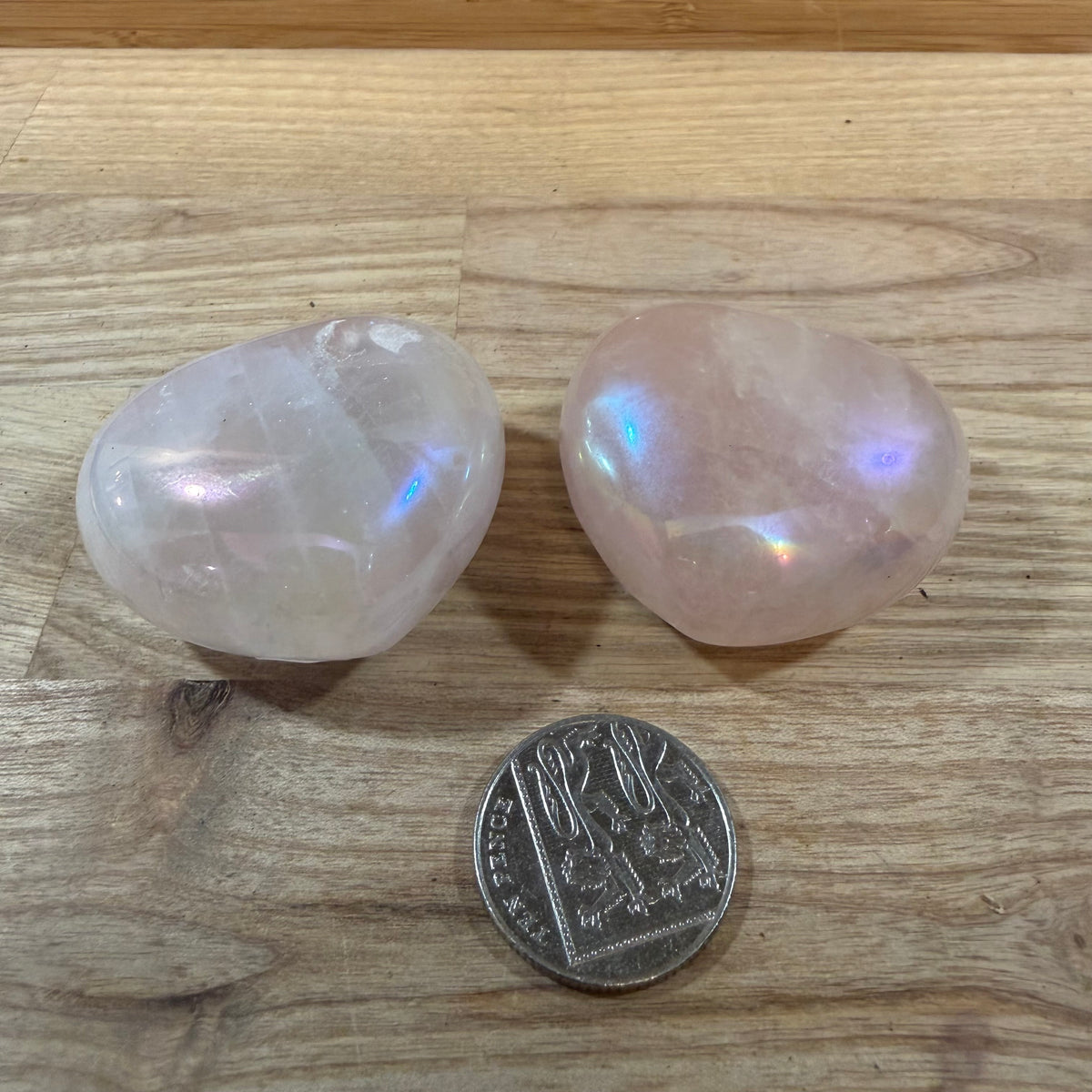 Angel Aura Rose Quartz Puff Heart