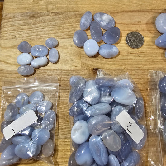 Blue Chalcedony Tumblestone (A Grade)