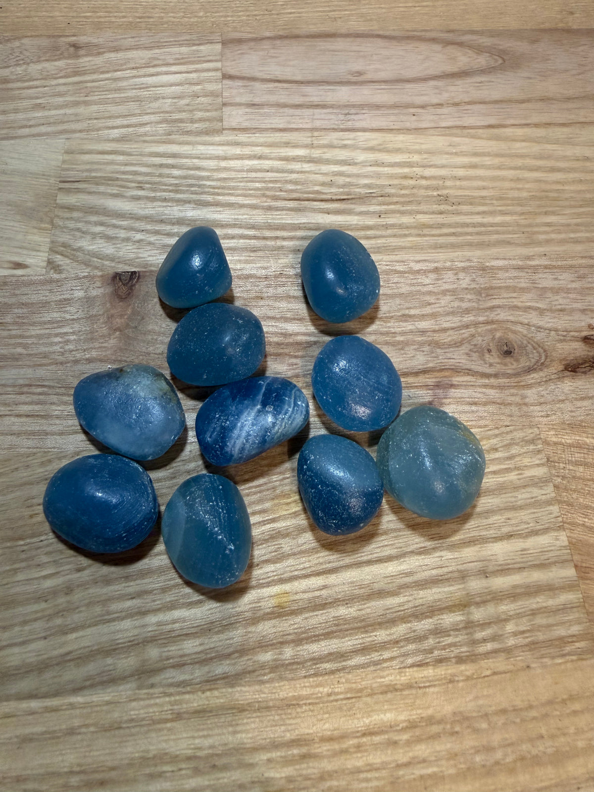 Blue Aquitaine Lemurian Calcite Tumblestones