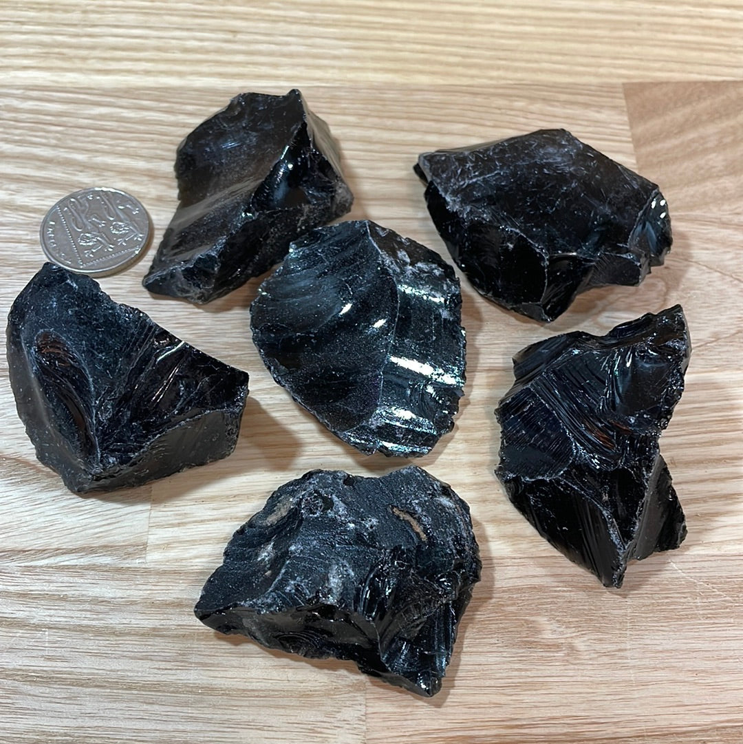Black Obsidian Raw pieces