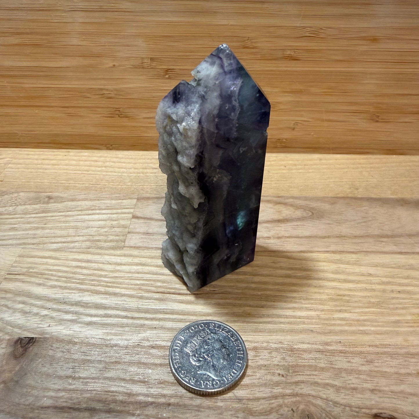 Raw & Polished Rainbow Fluorite Point