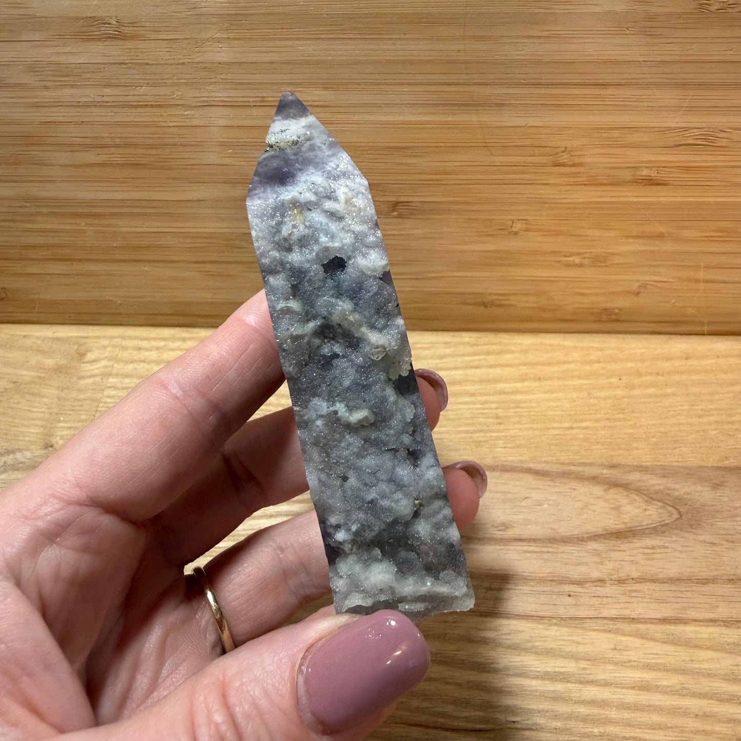 Raw & Polished Rainbow Fluorite Point