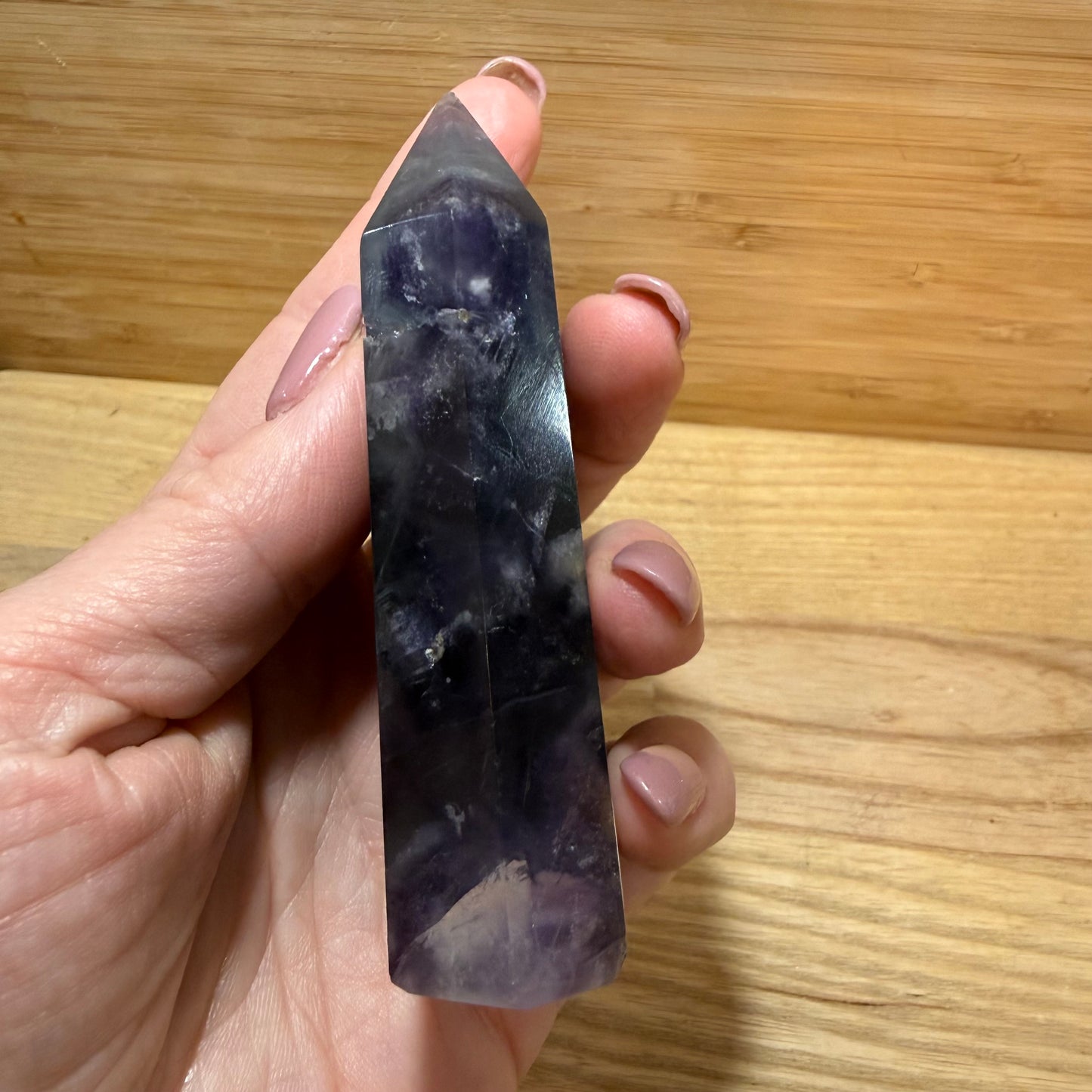 Raw & Polished Rainbow Fluorite Point