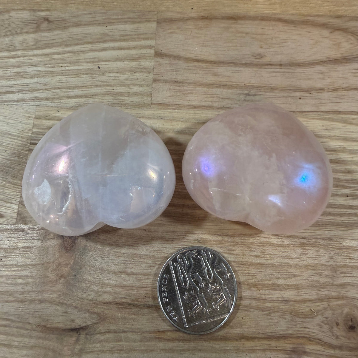 Angel Aura Rose Quartz Puff Heart