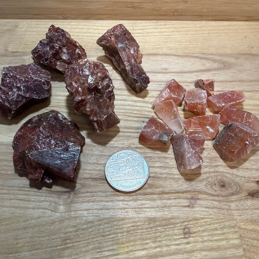 Red Calcite Pieces