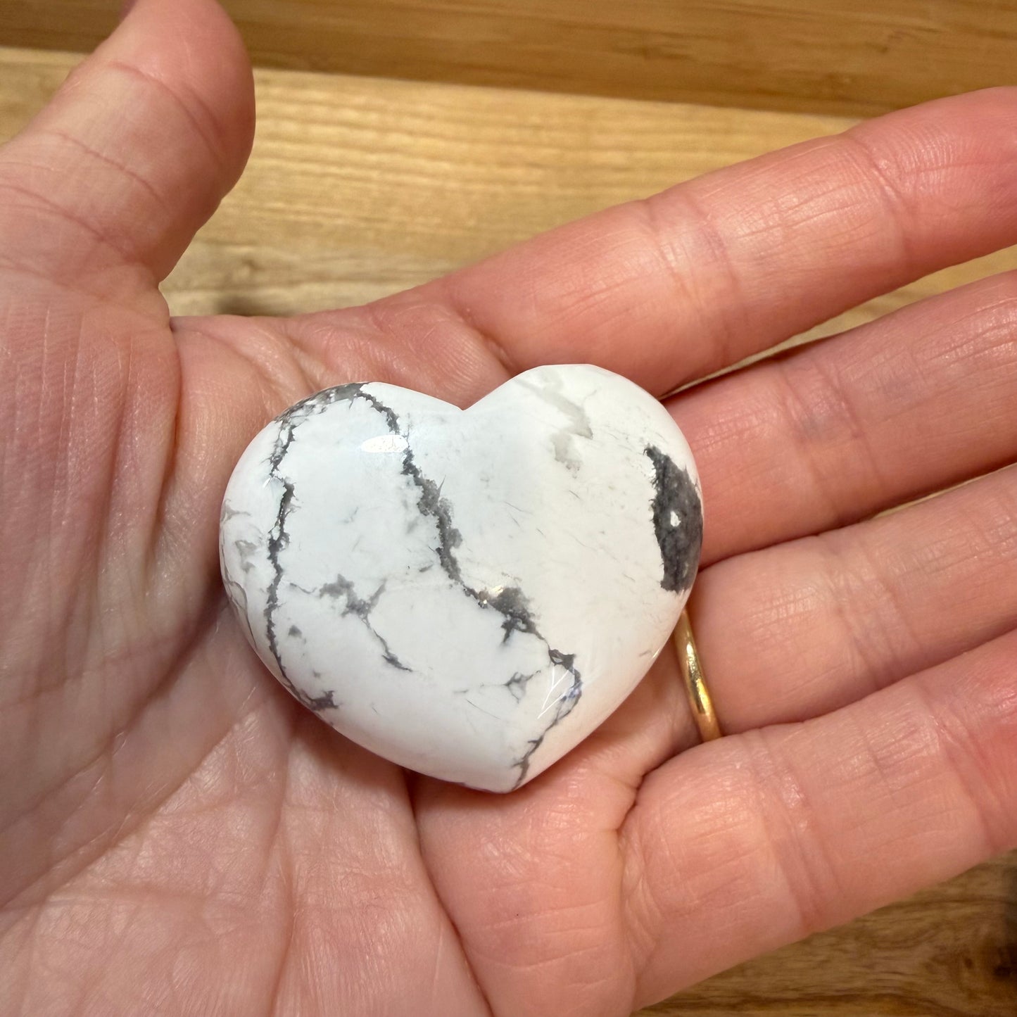 White Howlite Puffy Heart