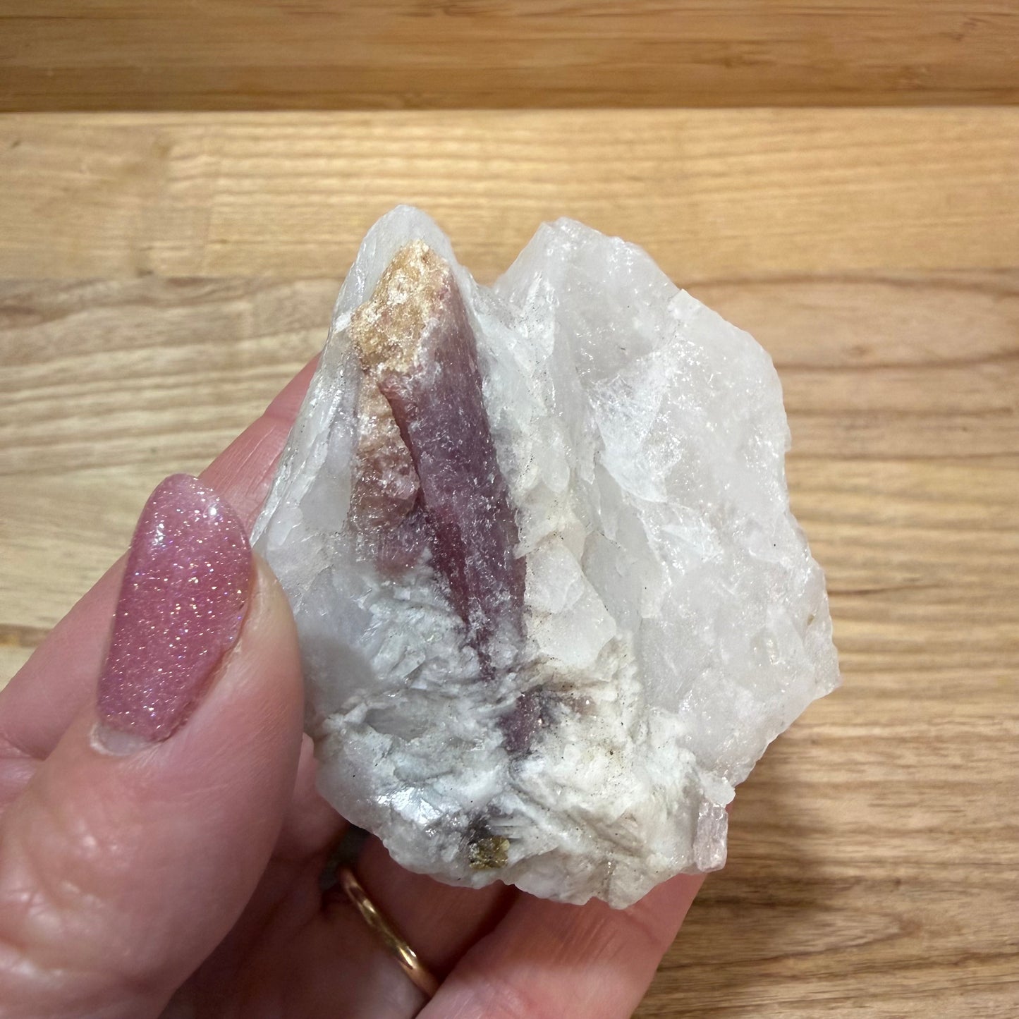 Pink Tourmaline in Quartz Matrix
