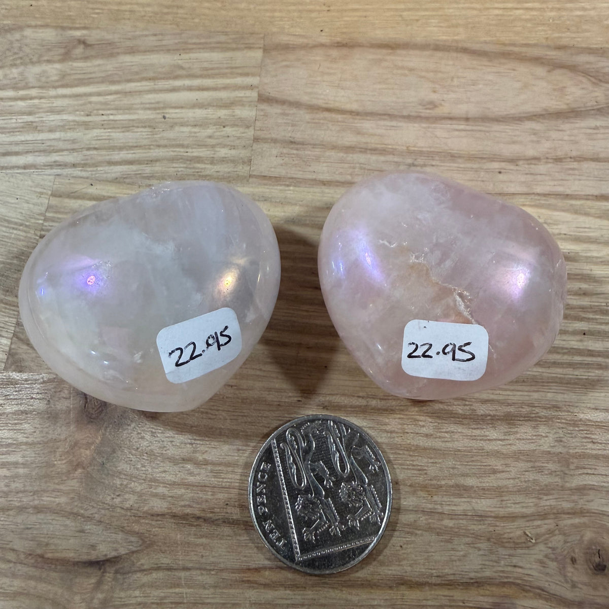 Angel Aura Rose Quartz Puff Heart