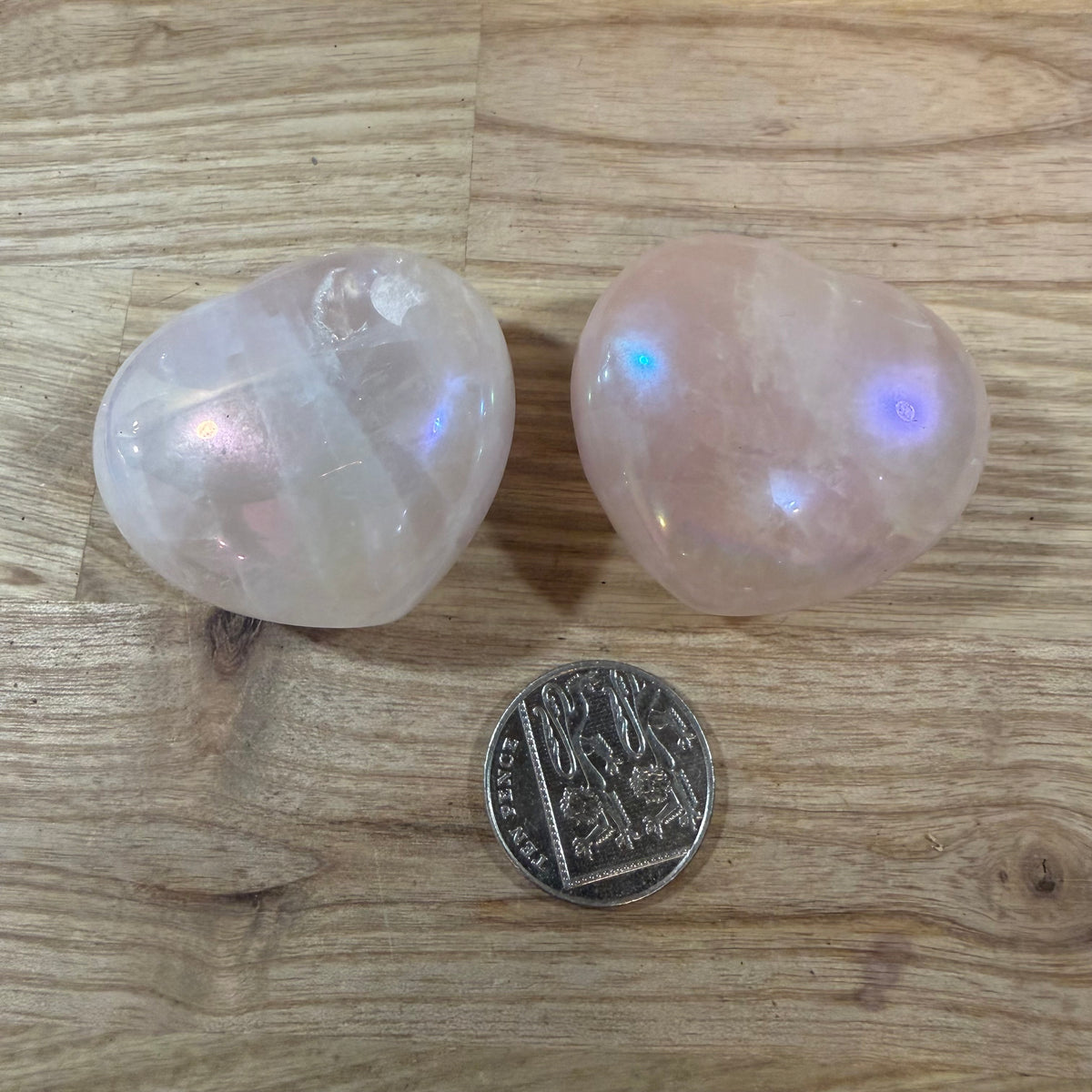 Angel Aura Rose Quartz Puff Heart