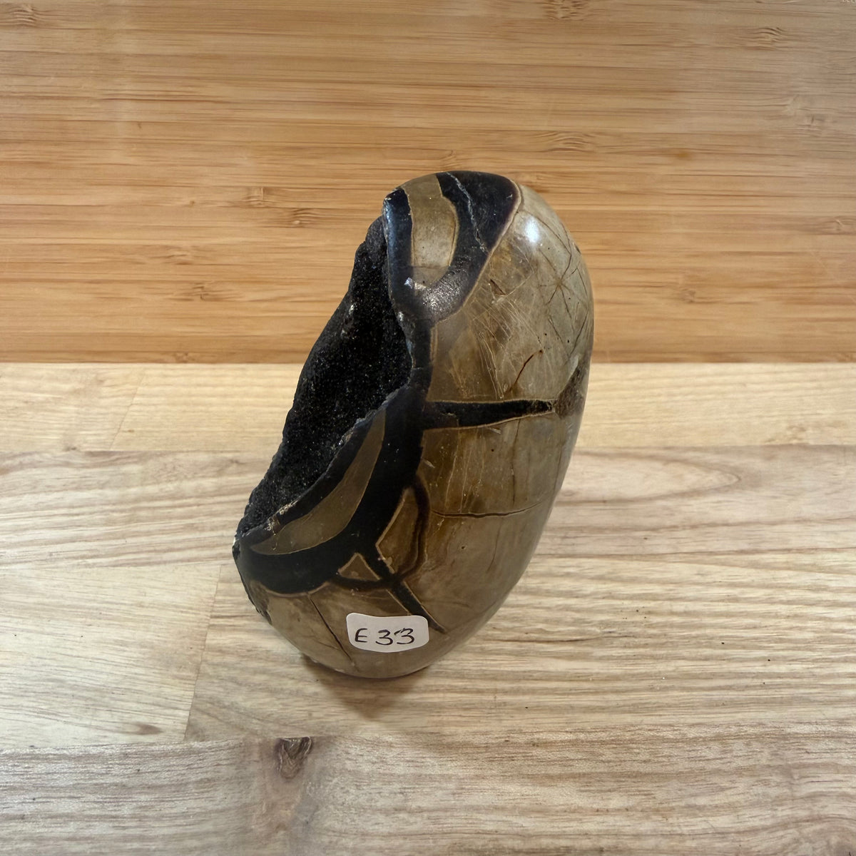 Septarian Raw & Polished Egg Display Piece