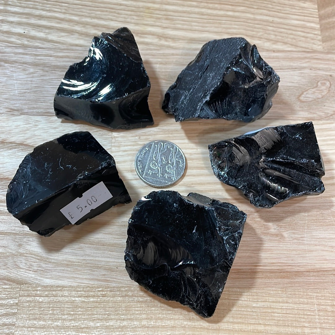 Black Obsidian Raw pieces