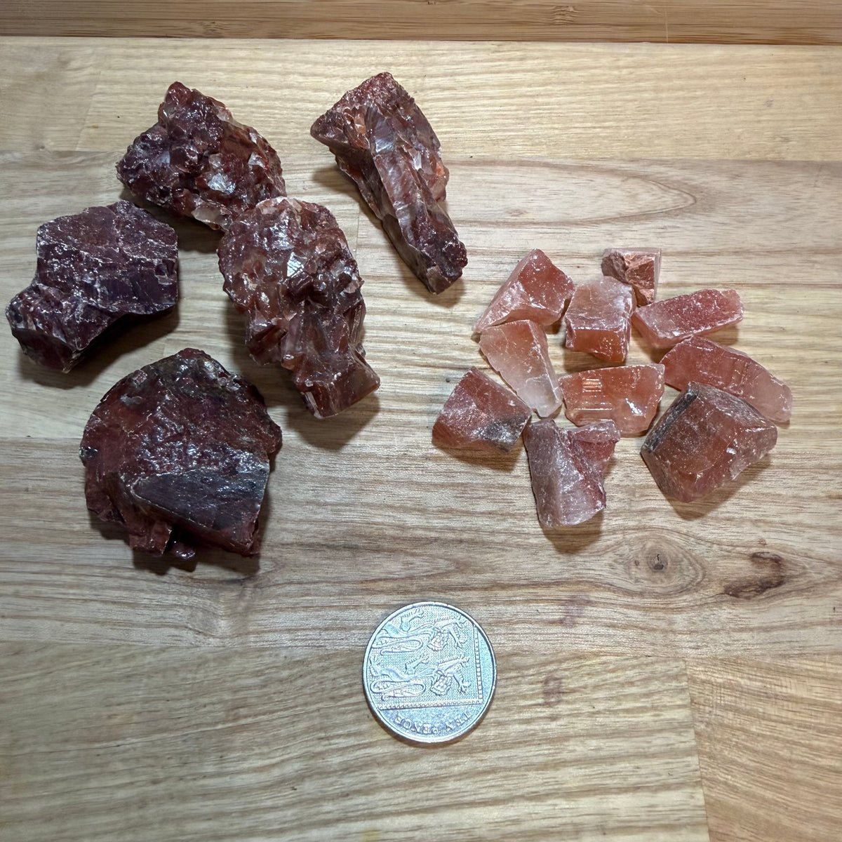 Red Calcite Pieces