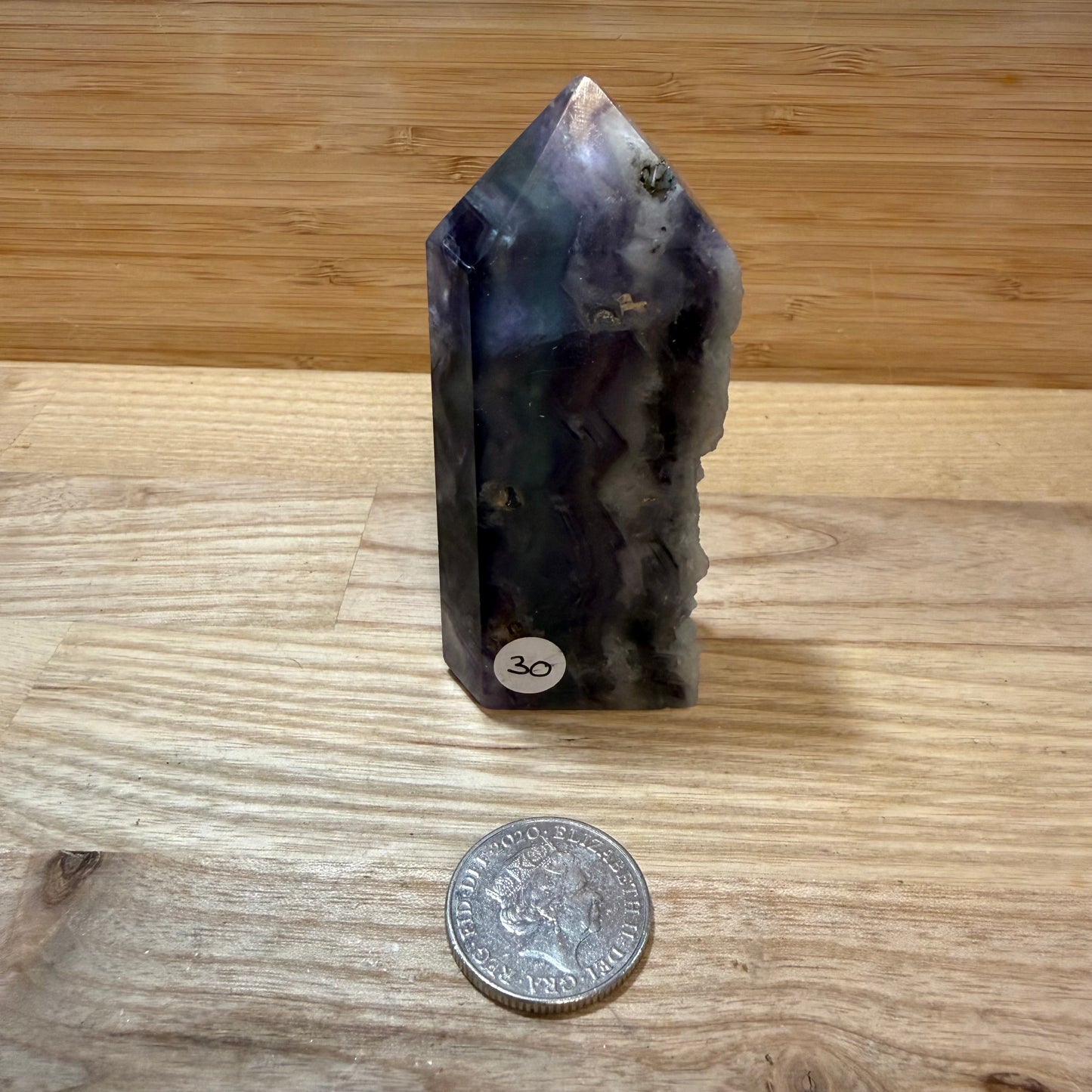 Raw & Polished Rainbow Fluorite Point
