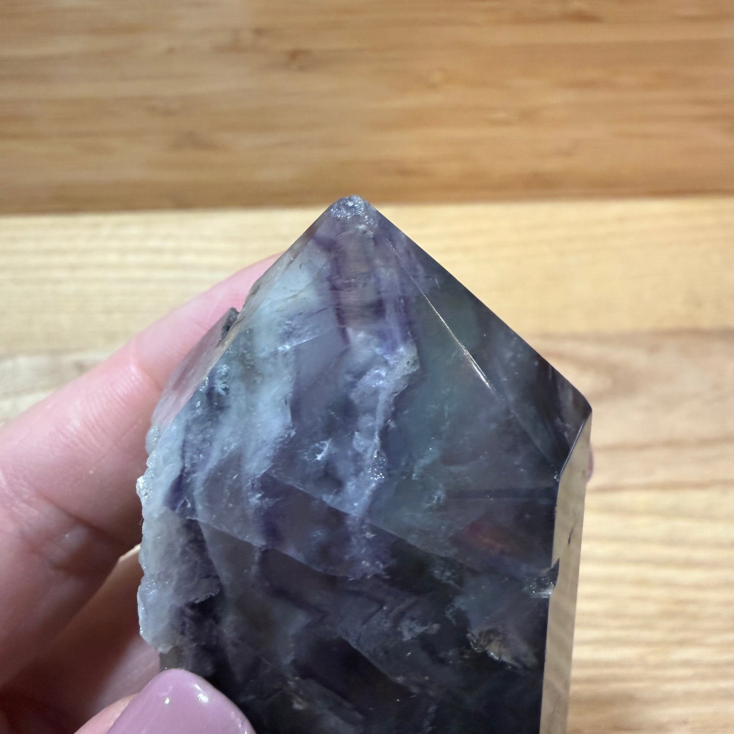 Raw & Polished Rainbow Fluorite Point