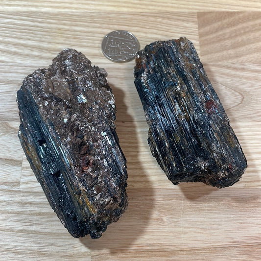 Black Tourmaline specimens with Mica