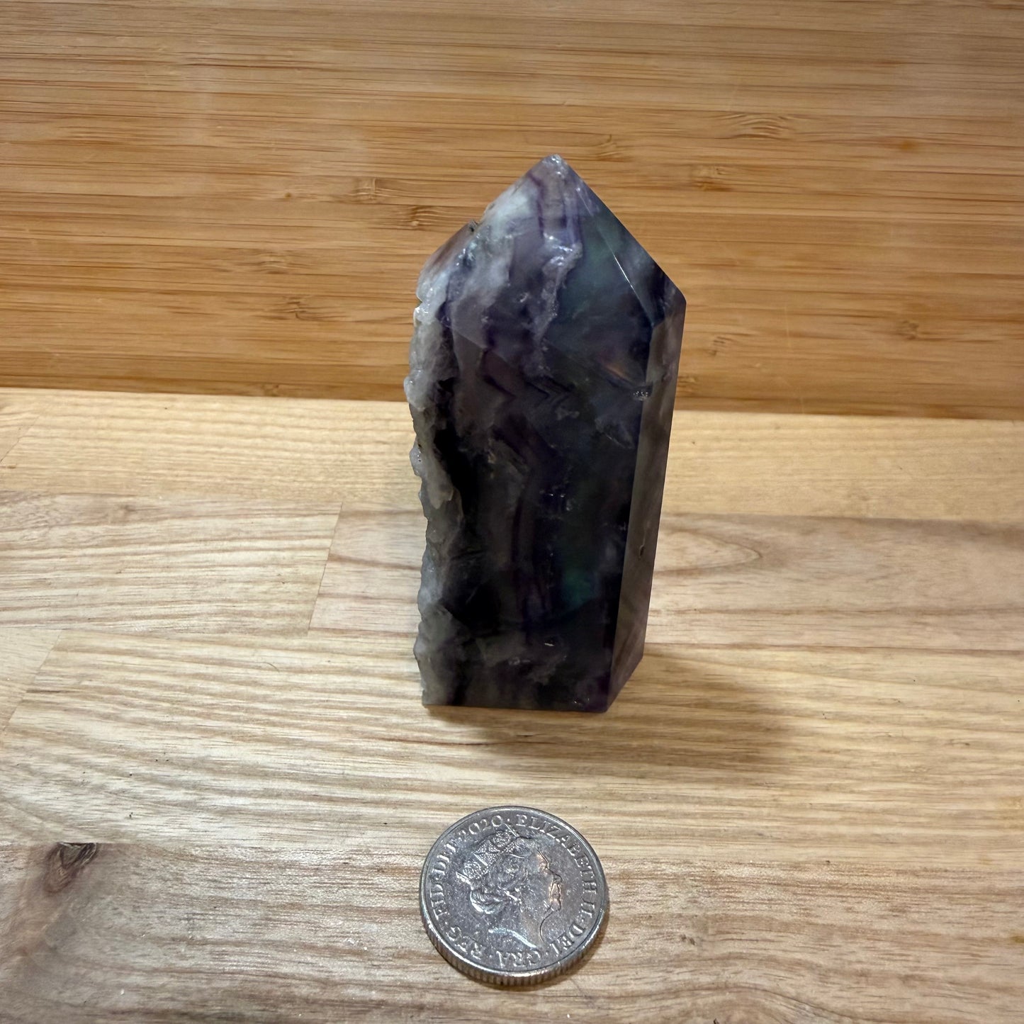 Raw & Polished Rainbow Fluorite Point
