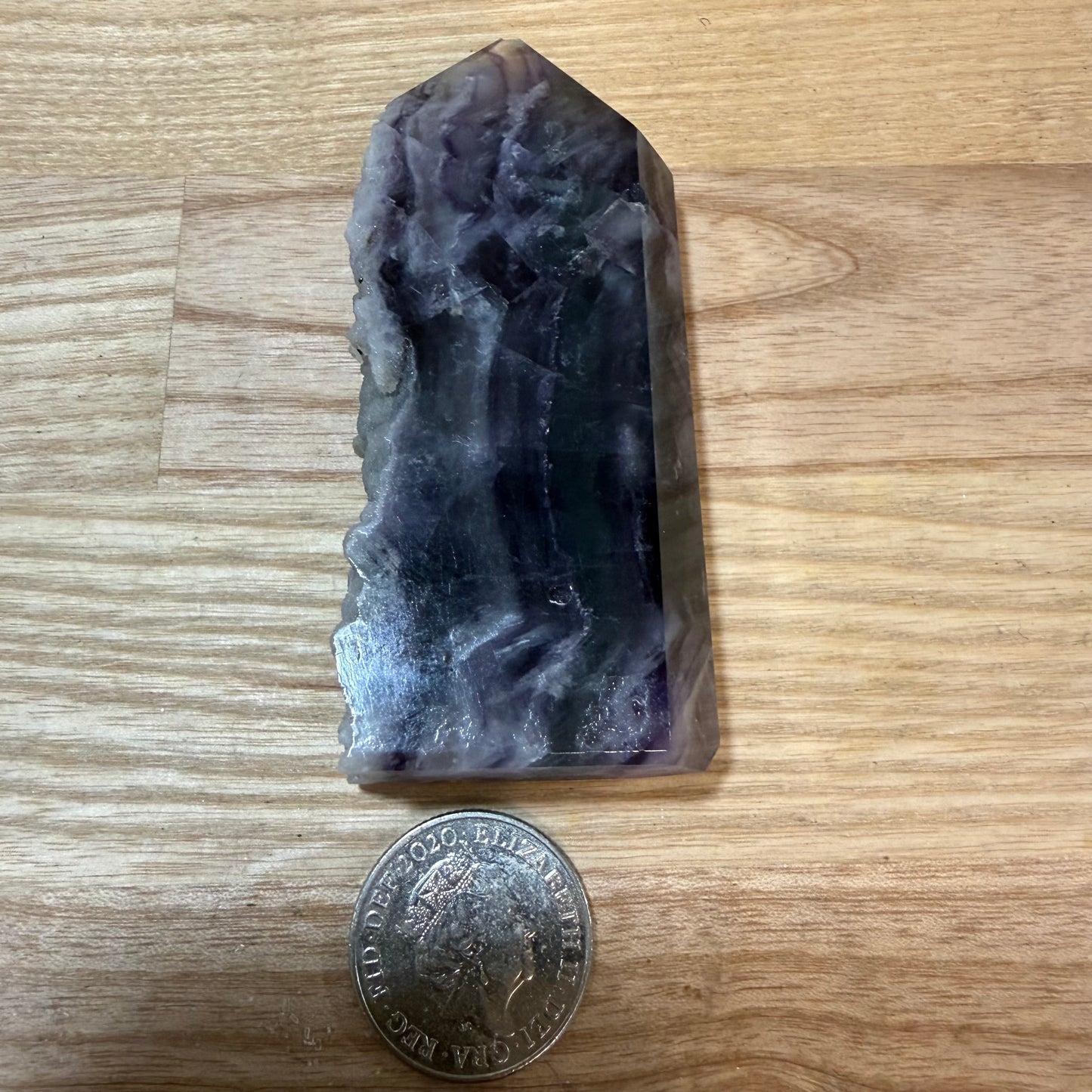 Raw & Polished Rainbow Fluorite Point
