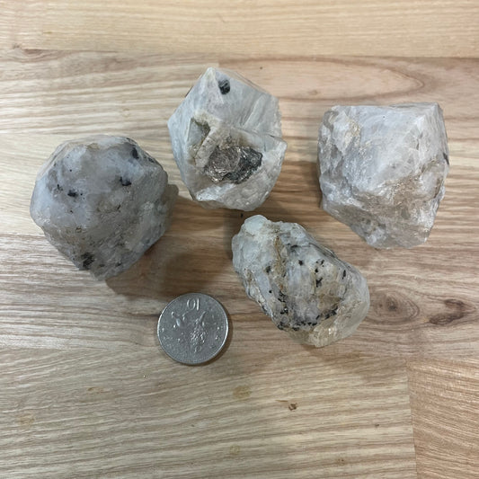 Rainbow Moonstone Raw with Cut and Polished Point